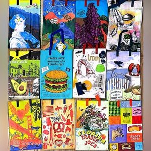 12 Trader Joe's Reusable Tote Bags (All 12 NWT) Includes RARE Fearless Flyer bag